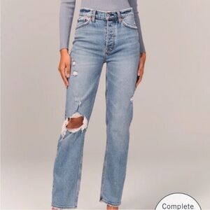 A&F 27/4s Dad Curve Love high rise Jeans Abercrombie & Fitch short the